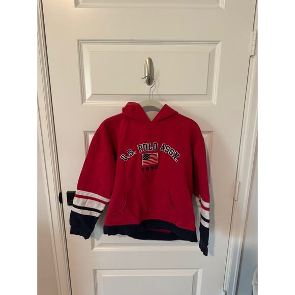U.S. Polo Assn. Red "1890" Flag Logo Hoodie - Picture 1 of 4